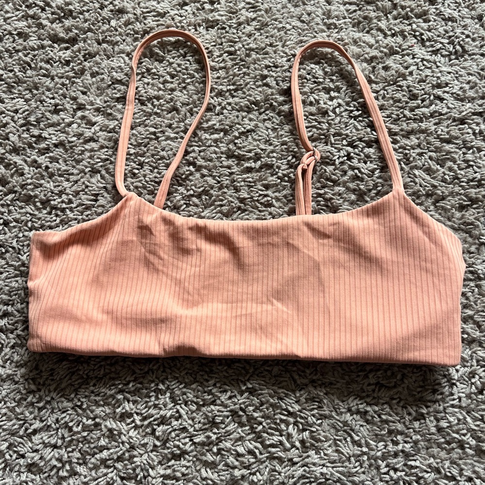 Peach Ribbed Crop Top